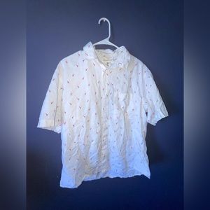 Pink flamingo button up shirt